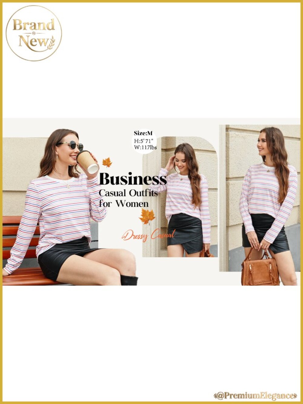 Striped Long Sleeve Top Color Block Crewneck Tee - Picture 6 of 6